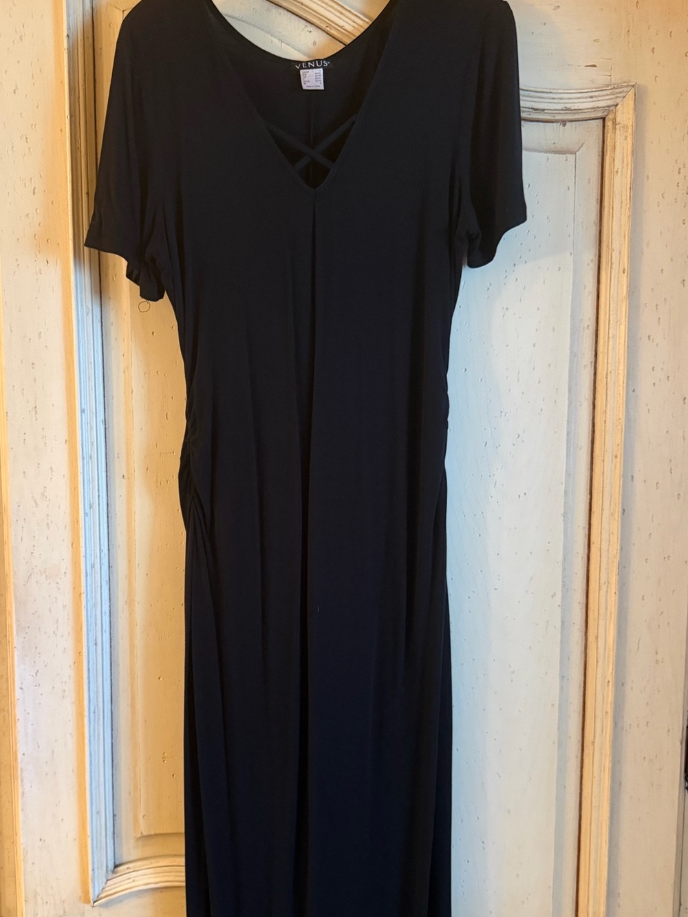 Black Maxi Dress with Crisscross Neckline
By Venus size large